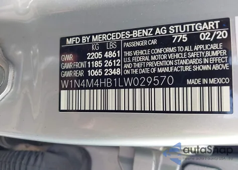 2020 Mercedes-Benz Glb 250 4Matic z USA, uszkodzony, nr VIN W1N4M4HB1LW029570